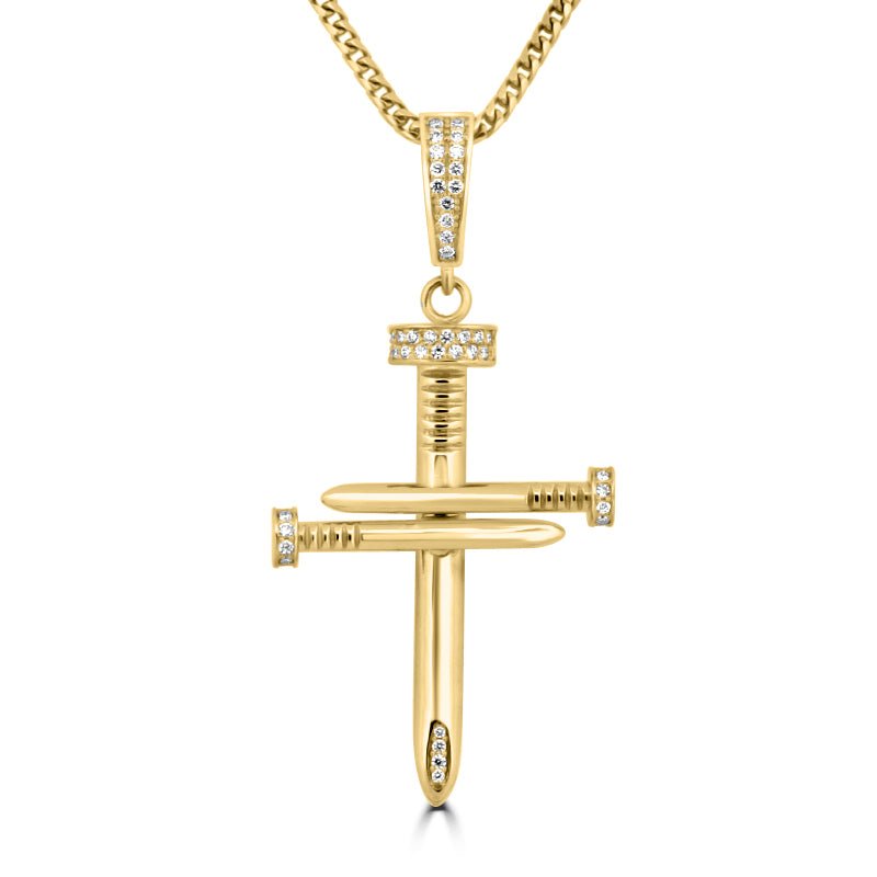 XL "Nail" Diamond Cross Pendant - ZIZOV DIAMONDS