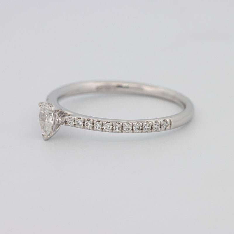 0.15 CT Pearshape Solitaire Pavé Ring - ZIZOV DIAMONDS
