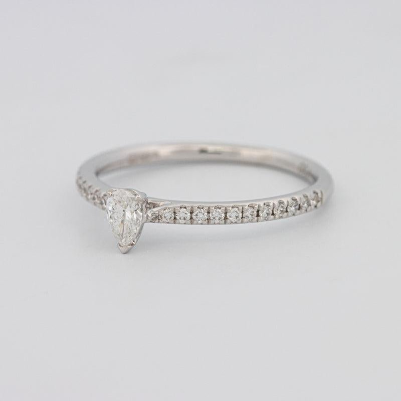 0.15 CT Pearshape Solitaire Pavé Ring - ZIZOV DIAMONDS