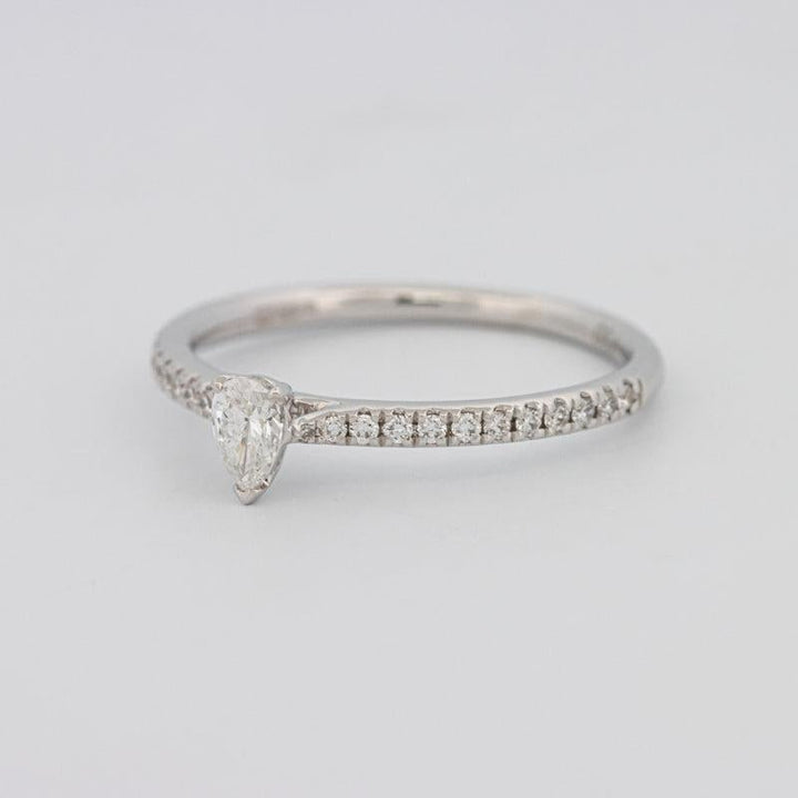 0.15 CT Pearshape Solitaire Pavé Ring - ZIZOV DIAMONDS