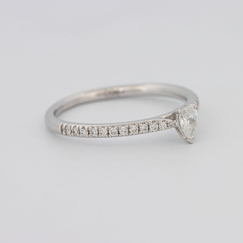 0.15 CT Pearshape Solitaire Pavé Ring - ZIZOV DIAMONDS