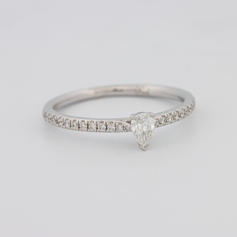 0.15 CT Pearshape Solitaire Pavé Ring - ZIZOV DIAMONDS