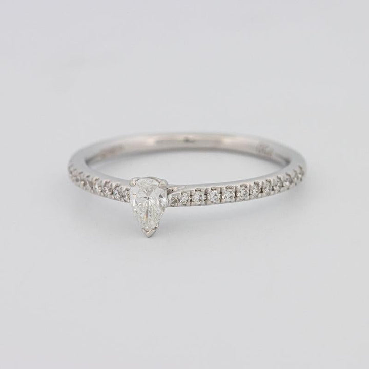 0.15 CT Pearshape Solitaire Pavé Ring - ZIZOV DIAMONDS