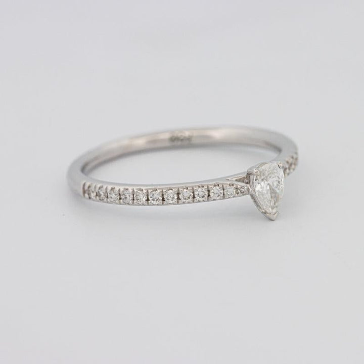 0.15 CT Pearshape Solitaire Pavé Ring - ZIZOV DIAMONDS