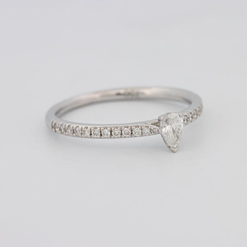 0.15 CT Pearshape Solitaire Pavé Ring - ZIZOV DIAMONDS