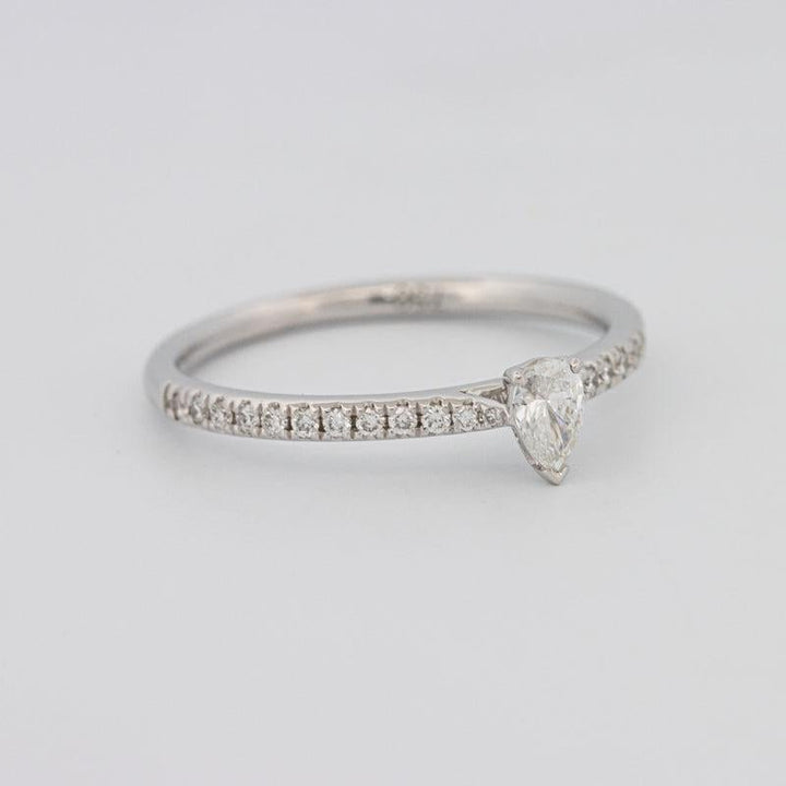 0.15 CT Pearshape Solitaire Pavé Ring - ZIZOV DIAMONDS