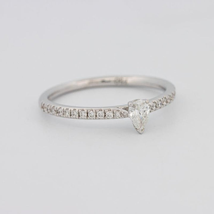 0.15 CT Pearshape Solitaire Pavé Ring - ZIZOV DIAMONDS