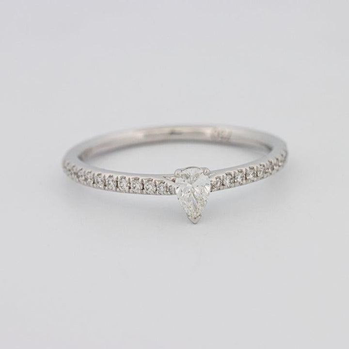 0.15 CT Pearshape Solitaire Pavé Ring - ZIZOV DIAMONDS