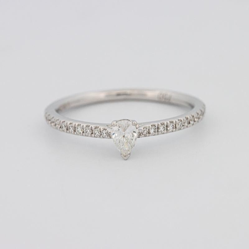 0.15 CT Pearshape Solitaire Pavé Ring - ZIZOV DIAMONDS