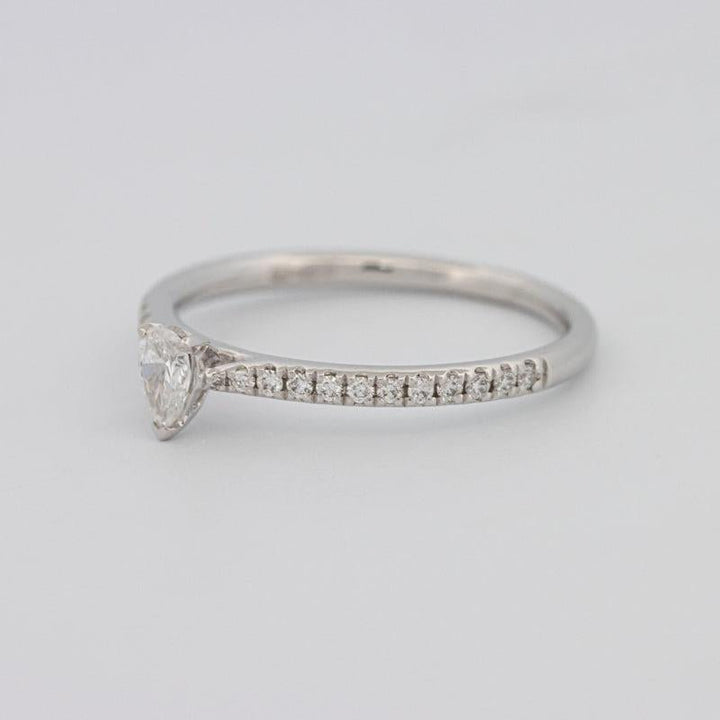 0.15 CT Pearshape Solitaire Pavé Ring - ZIZOV DIAMONDS