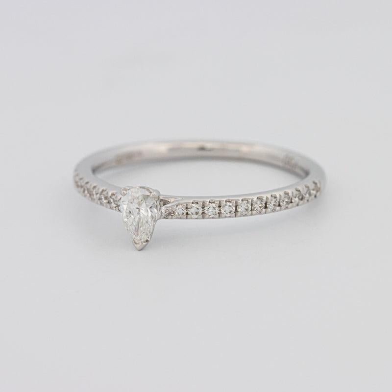 0.15 CT Pearshape Solitaire Pavé Ring - ZIZOV DIAMONDS
