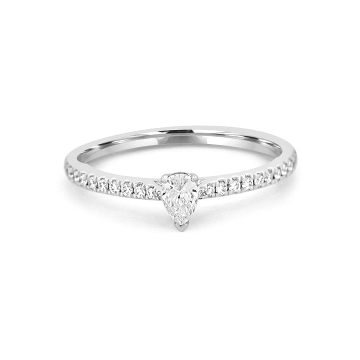 0.15 CT Pearshape Solitaire Pavé Ring - ZIZOV DIAMONDS