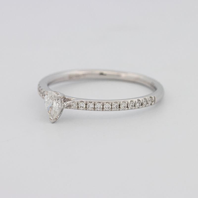0.15 CT Pearshape Solitaire Pavé Ring - ZIZOV DIAMONDS