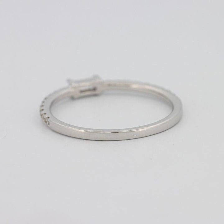 0.20 CT Horizontal Baguette Solitaire Pavé Ring (small) - ZIZOV DIAMONDS