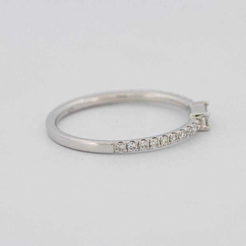 0.20 CT Horizontal Baguette Solitaire Pavé Ring (small) - ZIZOV DIAMONDS