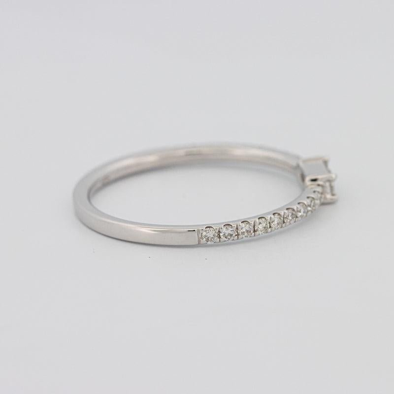 0.20 CT Horizontal Baguette Solitaire Pavé Ring (small) - ZIZOV DIAMONDS