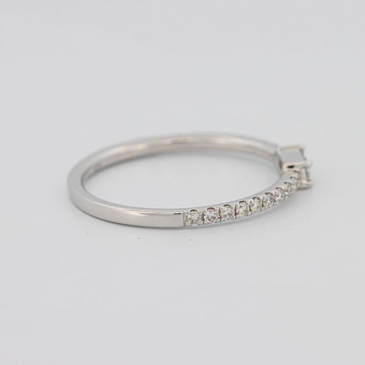 0.20 CT Horizontal Baguette Solitaire Pavé Ring (small) - ZIZOV DIAMONDS