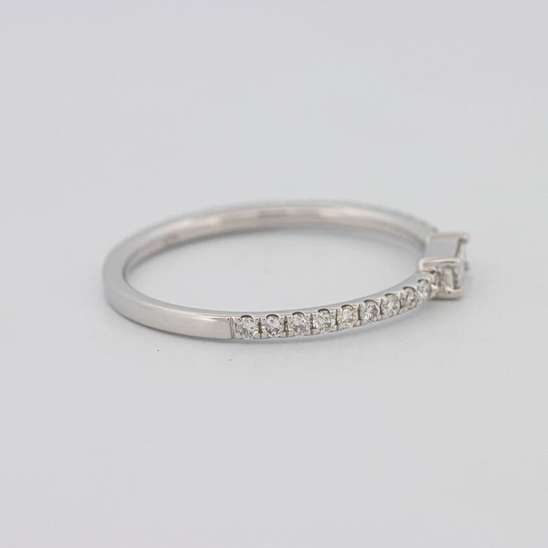 0.20 CT Horizontal Baguette Solitaire Pavé Ring (small) - ZIZOV DIAMONDS