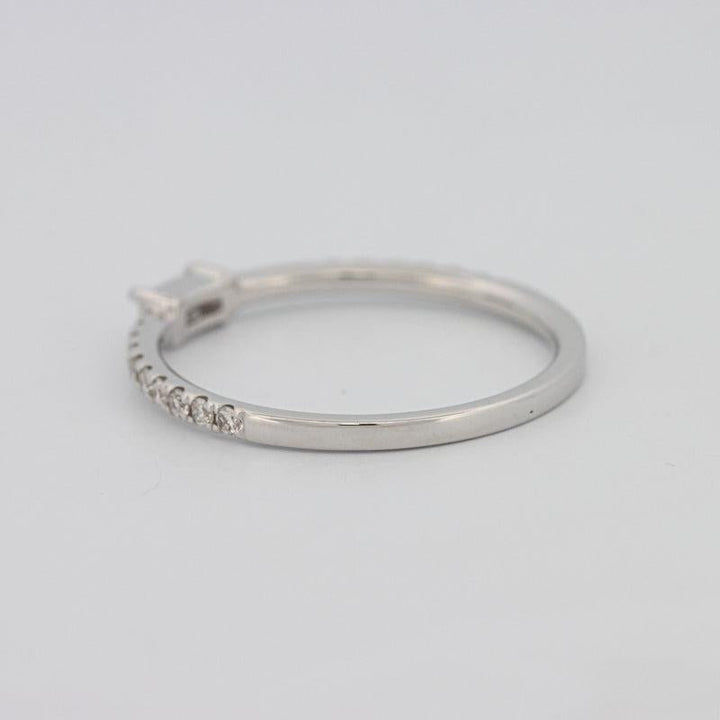 0.20 CT Horizontal Baguette Solitaire Pavé Ring (small) - ZIZOV DIAMONDS