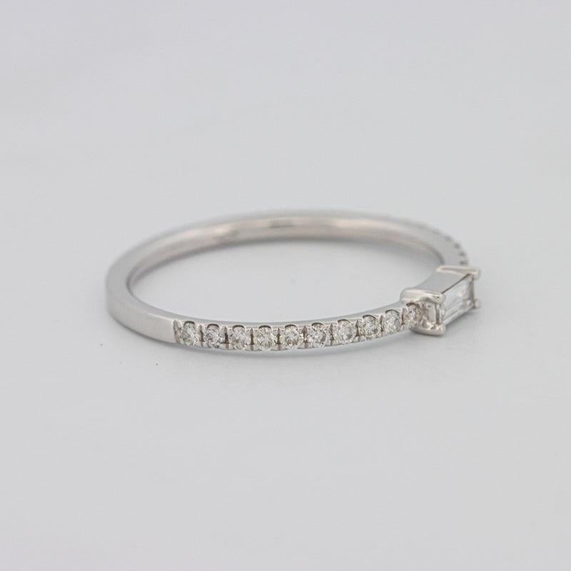 0.20 CT Horizontal Baguette Solitaire Pavé Ring (small) - ZIZOV DIAMONDS