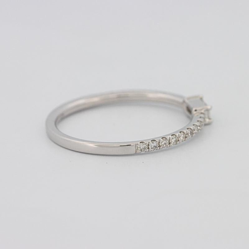 0.20 CT Horizontal Baguette Solitaire Pavé Ring (small) - ZIZOV DIAMONDS