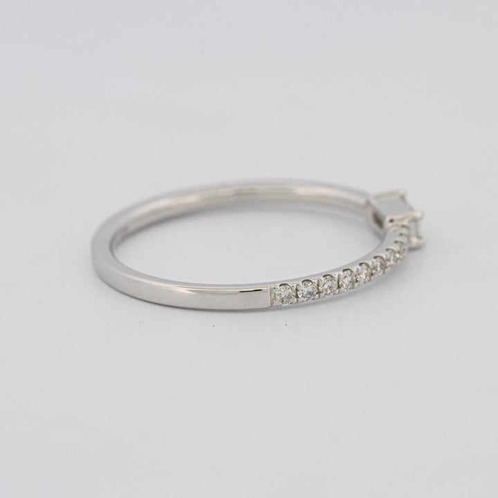 0.20 CT Horizontal Baguette Solitaire Pavé Ring (small) - ZIZOV DIAMONDS