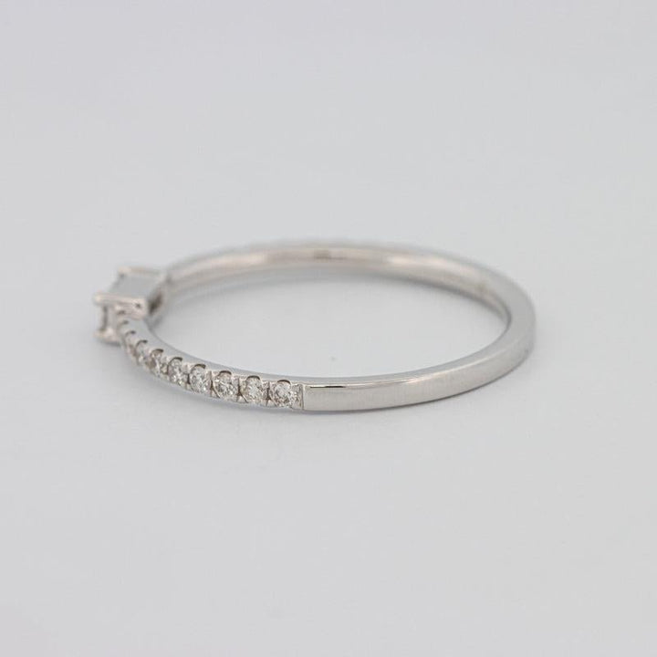 0.20 CT Horizontal Baguette Solitaire Pavé Ring (small) - ZIZOV DIAMONDS