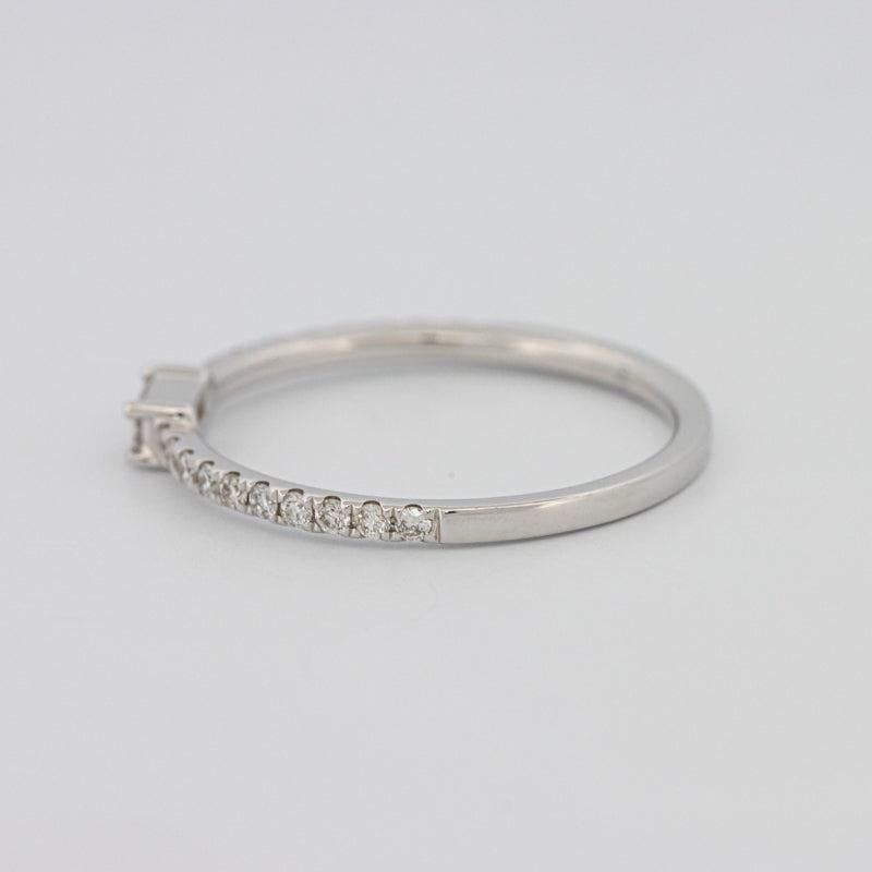 0.20 CT Horizontal Baguette Solitaire Pavé Ring (small) - ZIZOV DIAMONDS