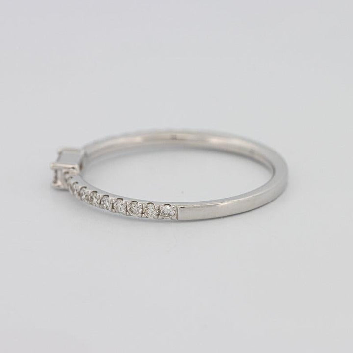 0.20 CT Horizontal Baguette Solitaire Pavé Ring (small) - ZIZOV DIAMONDS