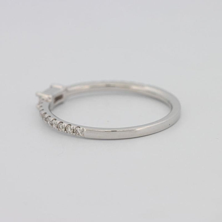 0.20 CT Horizontal Baguette Solitaire Pavé Ring (small) - ZIZOV DIAMONDS