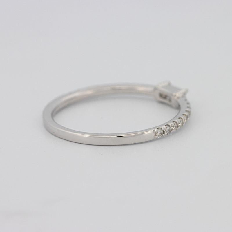 0.20 CT Horizontal Baguette Solitaire Pavé Ring (small) - ZIZOV DIAMONDS