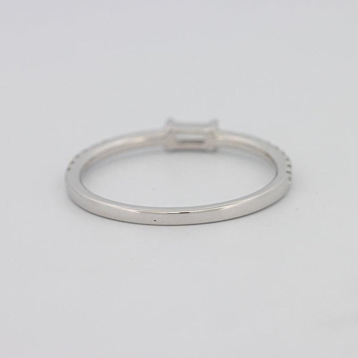 0.20 CT Horizontal Baguette Solitaire Pavé Ring (small) - ZIZOV DIAMONDS