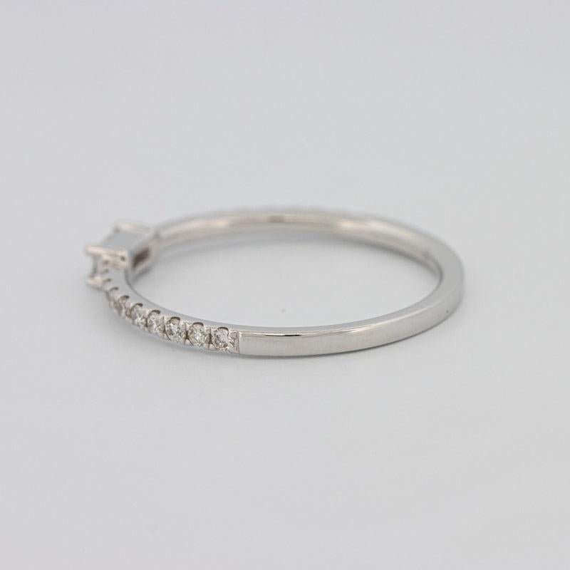 0.20 CT Horizontal Baguette Solitaire Pavé Ring (small) - ZIZOV DIAMONDS