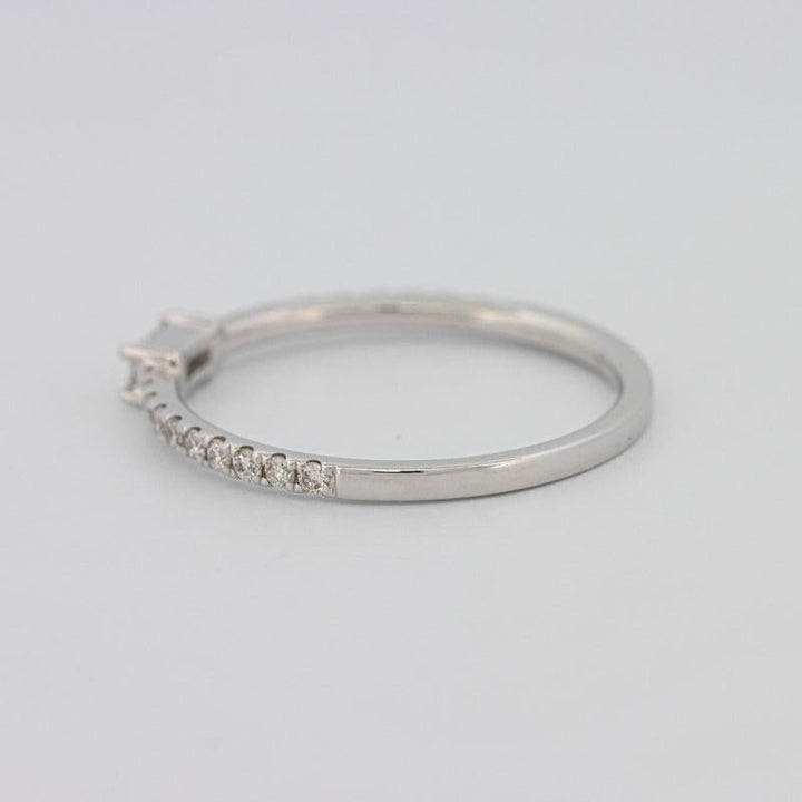 0.20 CT Horizontal Baguette Solitaire Pavé Ring (small) - ZIZOV DIAMONDS