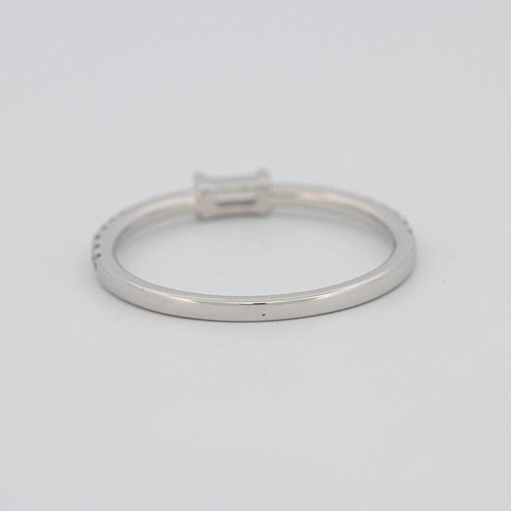 0.20 CT Horizontal Baguette Solitaire Pavé Ring (small) - ZIZOV DIAMONDS