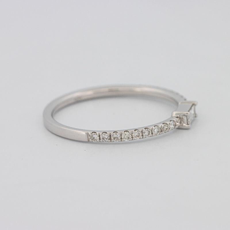 0.20 CT Horizontal Baguette Solitaire Pavé Ring (small) - ZIZOV DIAMONDS