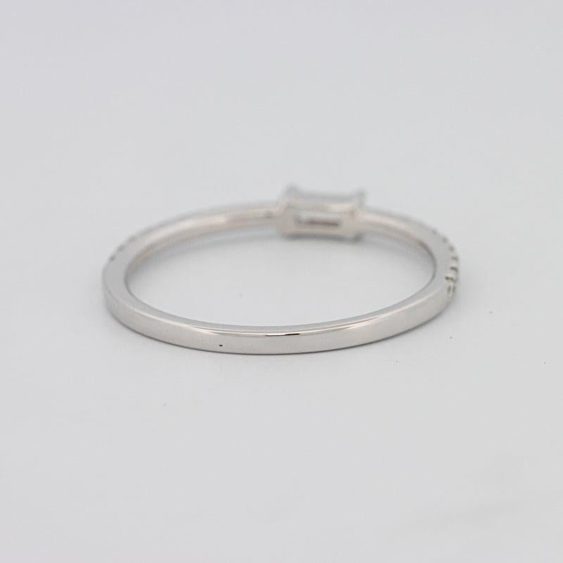0.20 CT Horizontal Baguette Solitaire Pavé Ring (small) - ZIZOV DIAMONDS
