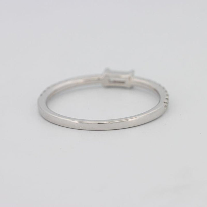 0.20 CT Horizontal Baguette Solitaire Pavé Ring (small) - ZIZOV DIAMONDS