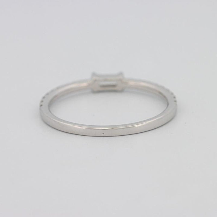 0.20 CT Horizontal Baguette Solitaire Pavé Ring (small) - ZIZOV DIAMONDS