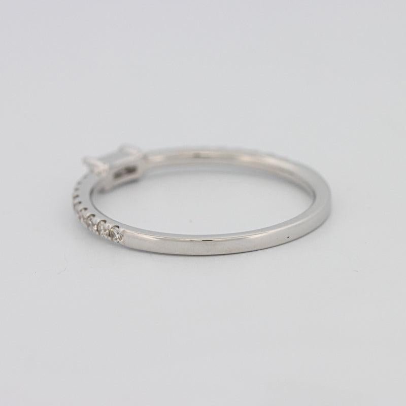 0.20 CT Horizontal Baguette Solitaire Pavé Ring (small) - ZIZOV DIAMONDS
