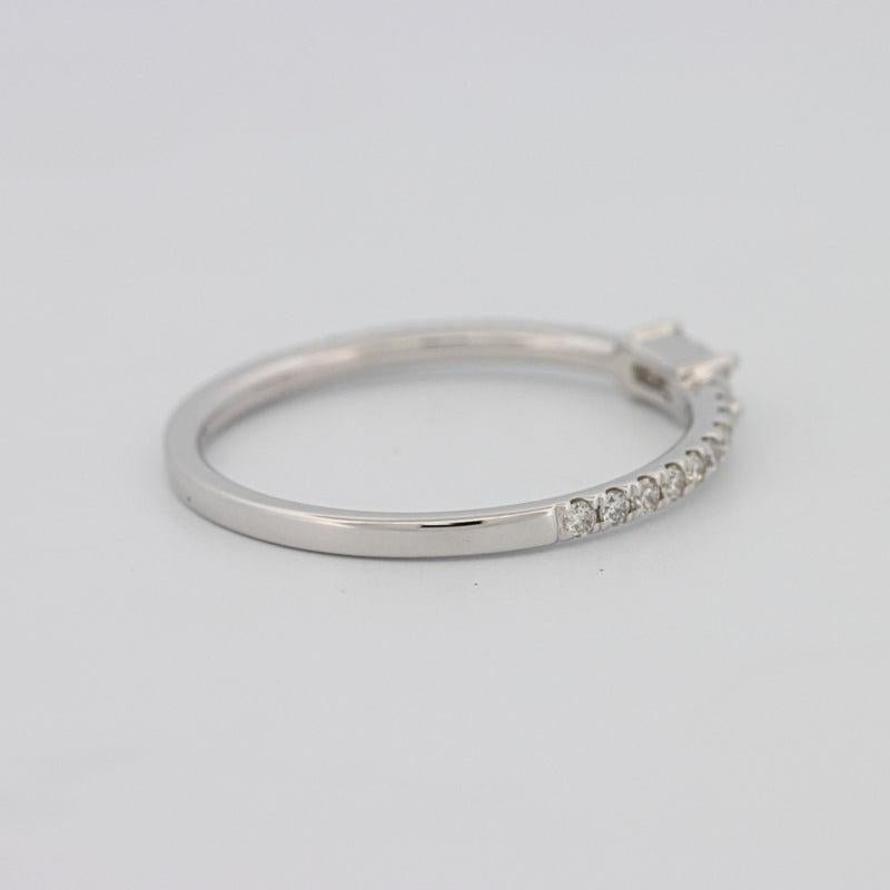 0.20 CT Horizontal Baguette Solitaire Pavé Ring (small) - ZIZOV DIAMONDS