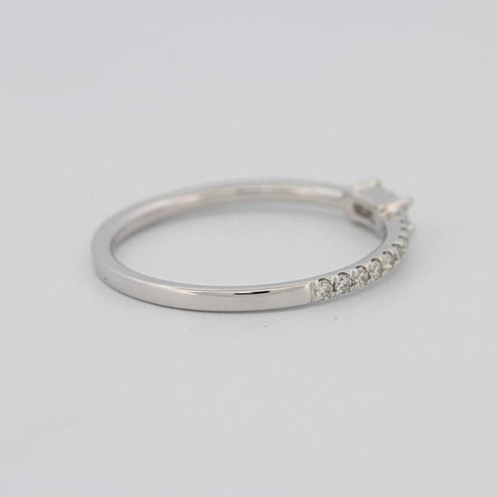 0.20 CT Horizontal Baguette Solitaire Pavé Ring (small) - ZIZOV DIAMONDS