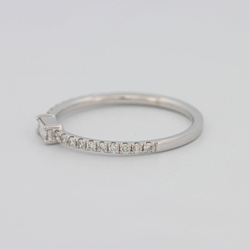 0.20 CT Horizontal Baguette Solitaire Pavé Ring (small) - ZIZOV DIAMONDS