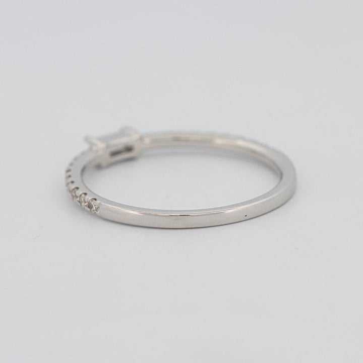 0.20 CT Horizontal Baguette Solitaire Pavé Ring (small) - ZIZOV DIAMONDS