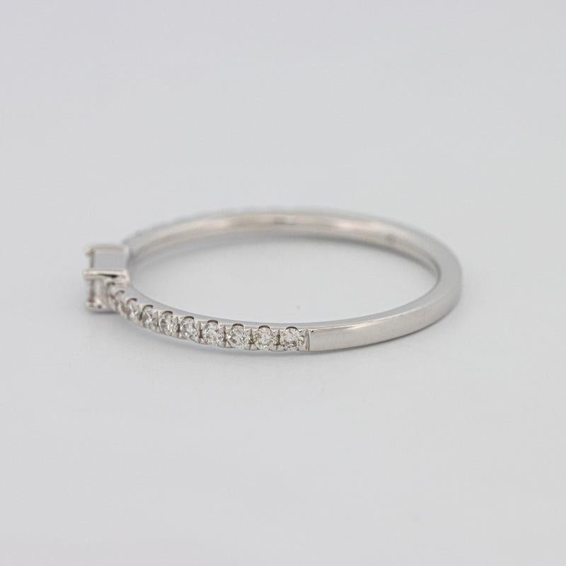 0.20 CT Horizontal Baguette Solitaire Pavé Ring (small) - ZIZOV DIAMONDS