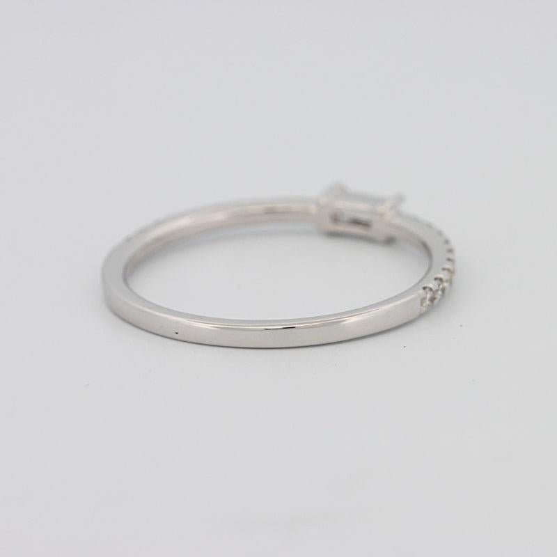 0.20 CT Horizontal Baguette Solitaire Pavé Ring (small) - ZIZOV DIAMONDS