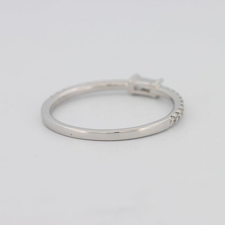 0.20 CT Horizontal Baguette Solitaire Pavé Ring (small) - ZIZOV DIAMONDS