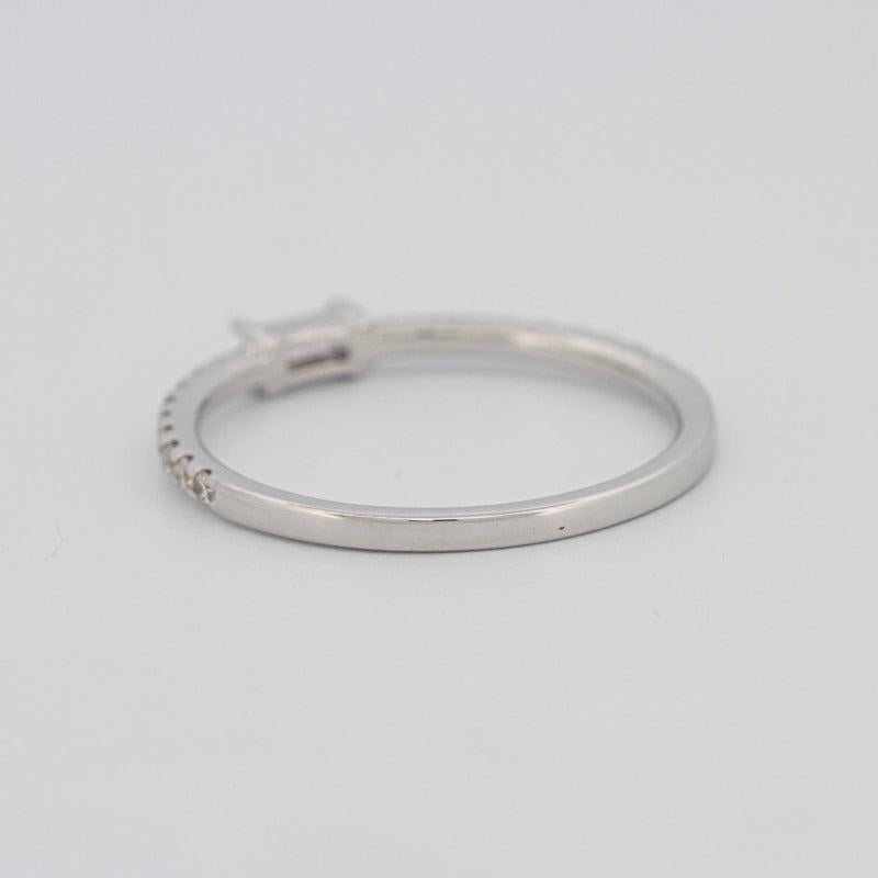0.20 CT Horizontal Baguette Solitaire Pavé Ring (small) - ZIZOV DIAMONDS