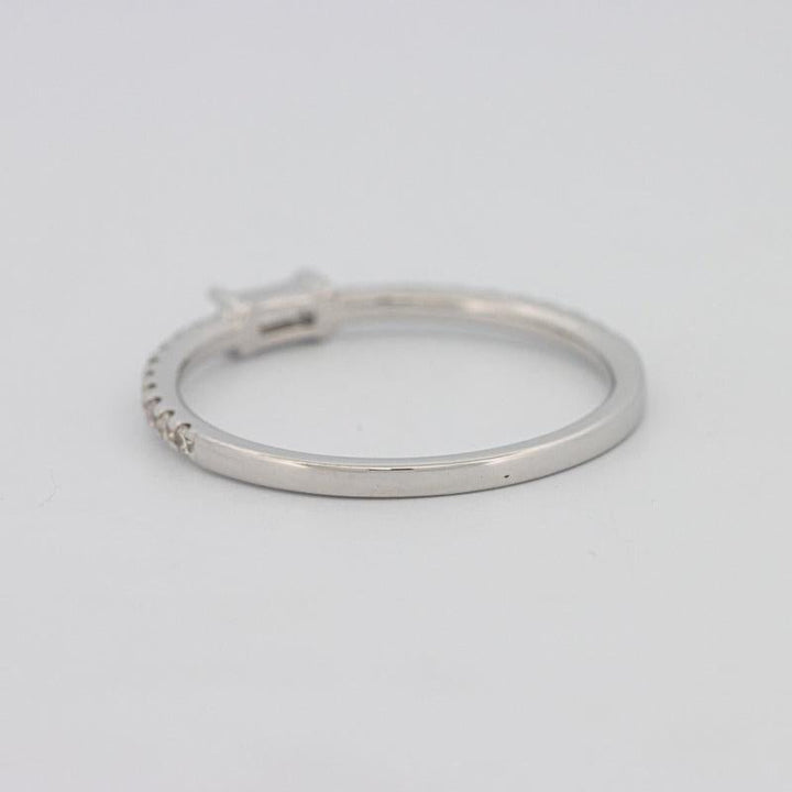 0.20 CT Horizontal Baguette Solitaire Pavé Ring (small) - ZIZOV DIAMONDS