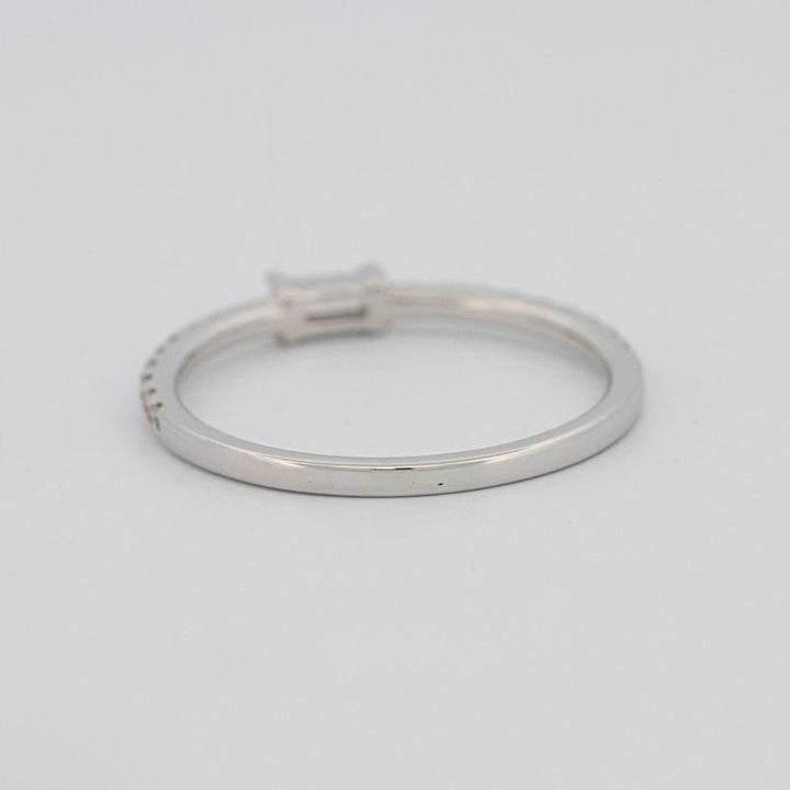 0.20 CT Horizontal Baguette Solitaire Pavé Ring (small) - ZIZOV DIAMONDS